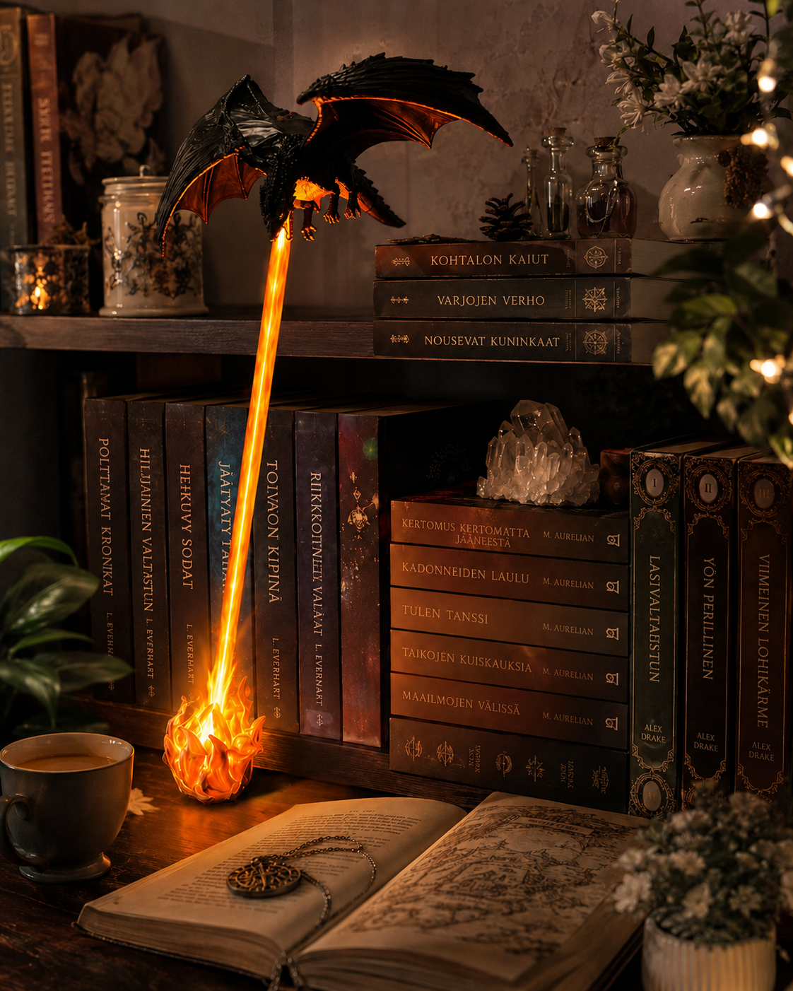 Emberwing Shelf Dragon – Valaiseva Hyllylohikäärme