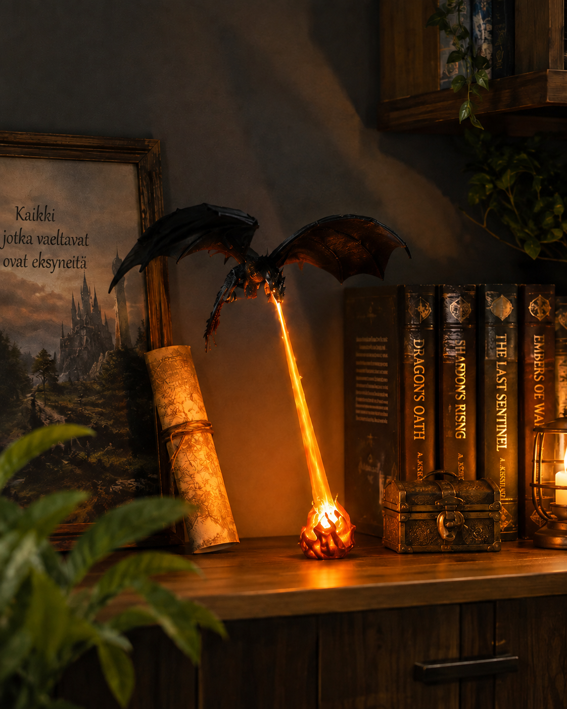 Emberwing Shelf Dragon – Valaiseva Hyllylohikäärme