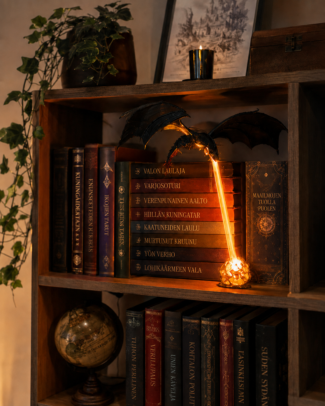 Emberwing Shelf Dragon – Valaiseva Hyllylohikäärme