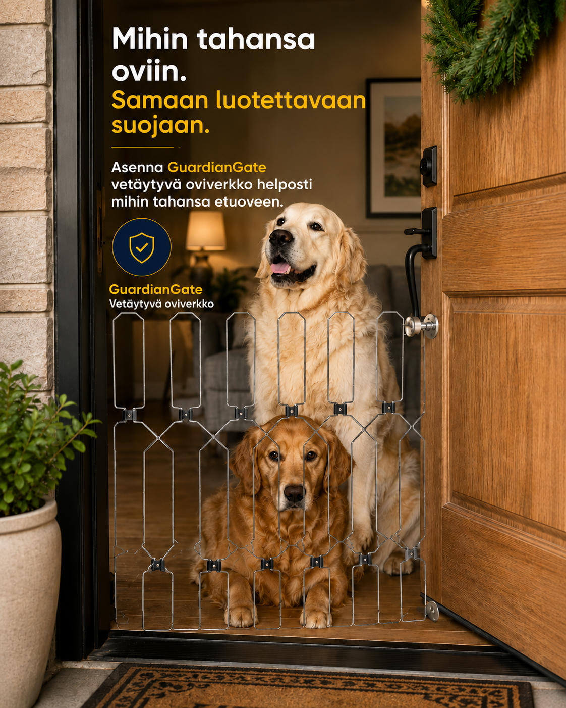 GuardianGate Sisäänvedettävä Oviportti