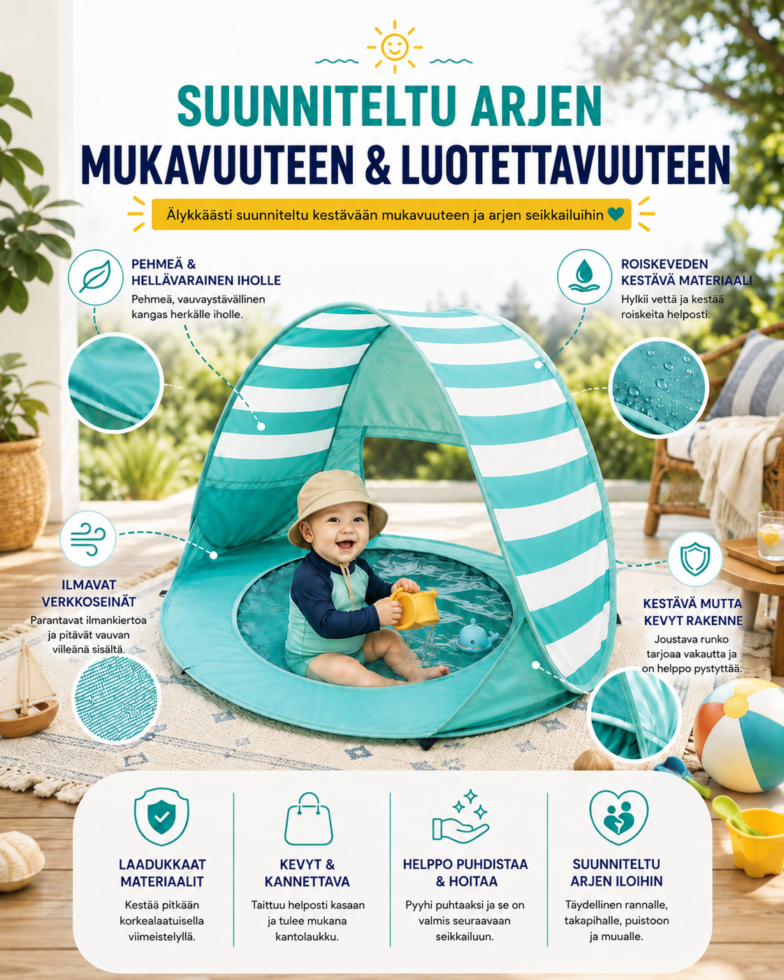 LittleShore Baby - Pop-Up-Rantateltta Ja Polskutteluallas