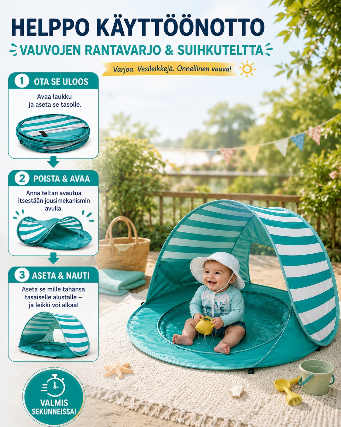 LittleShore Baby - Pop-Up-Rantateltta Ja Polskutteluallas