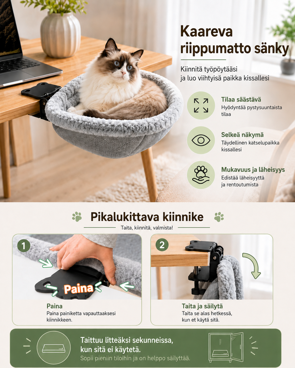 Työpöydän kissanpesä