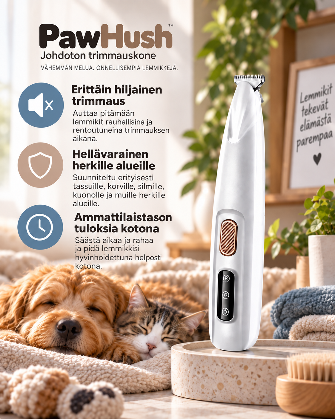 PawHush – Johdoton Trimmauskone