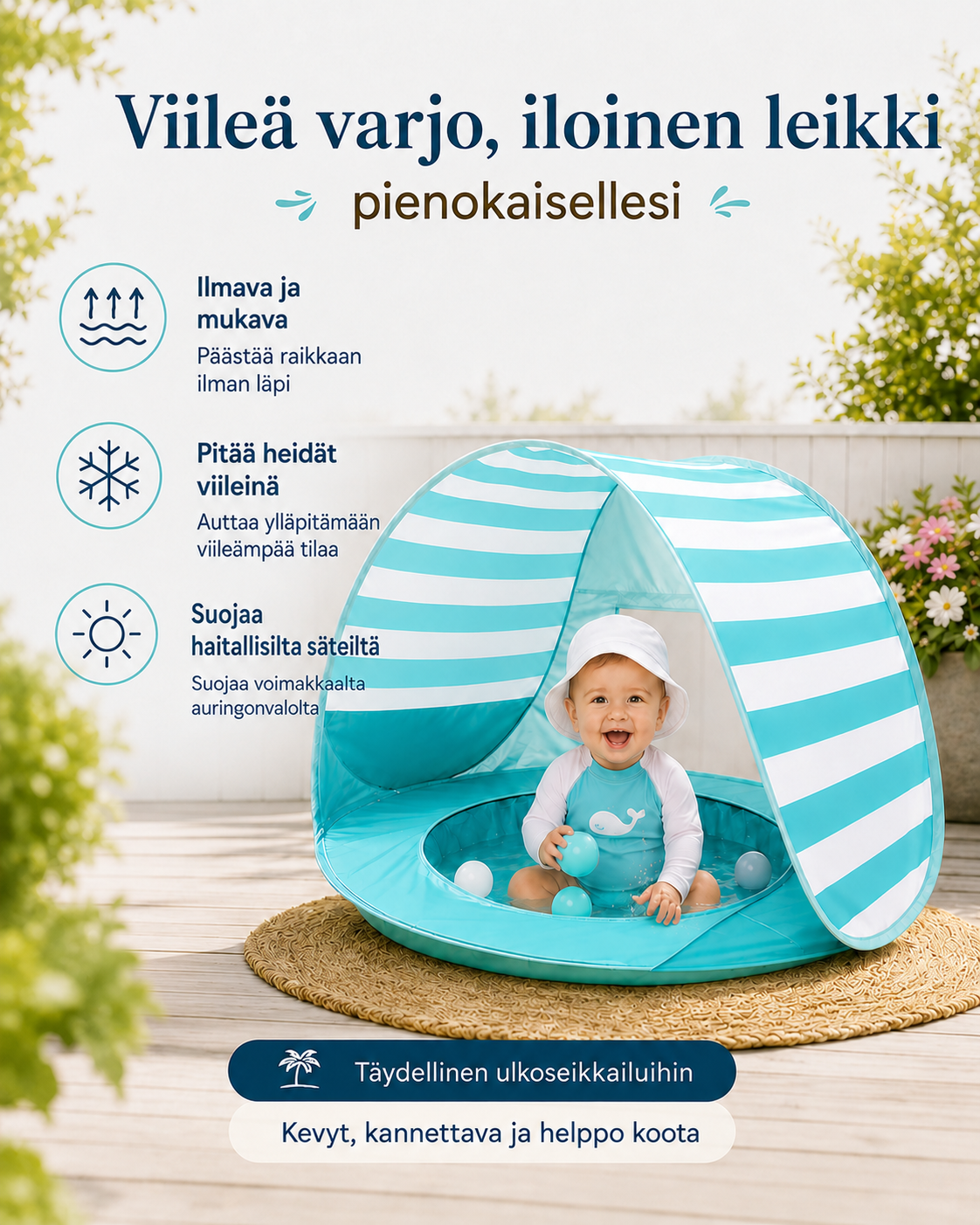 LittleShore Baby - Pop-Up-Rantateltta Ja Polskutteluallas