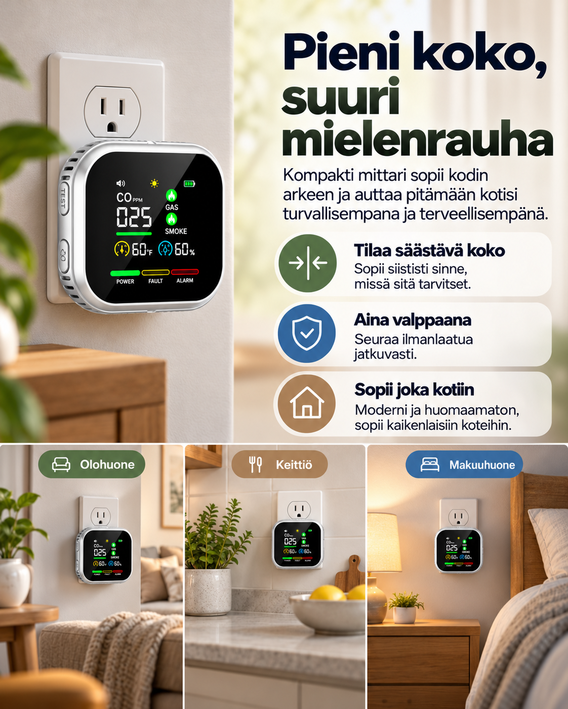 Hearthwise 5-in-1 -turvallisuus- ja ilmanlaatumittari kotiin