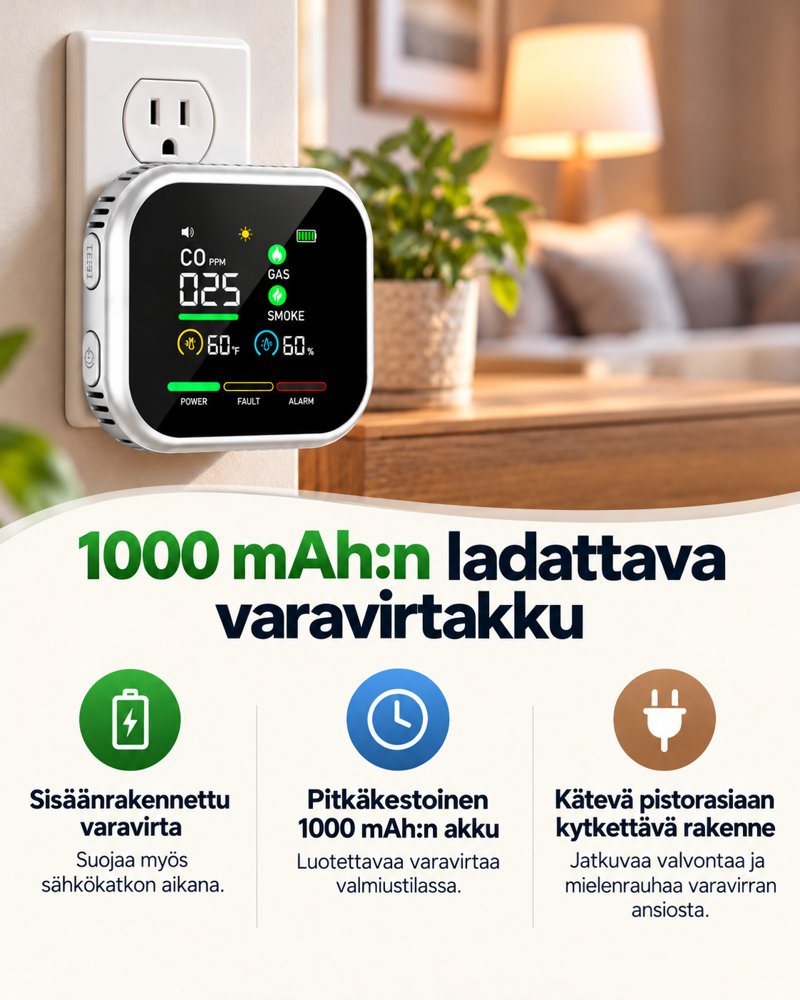Hearthwise 5-in-1 -turvallisuus- ja ilmanlaatumittari kotiin