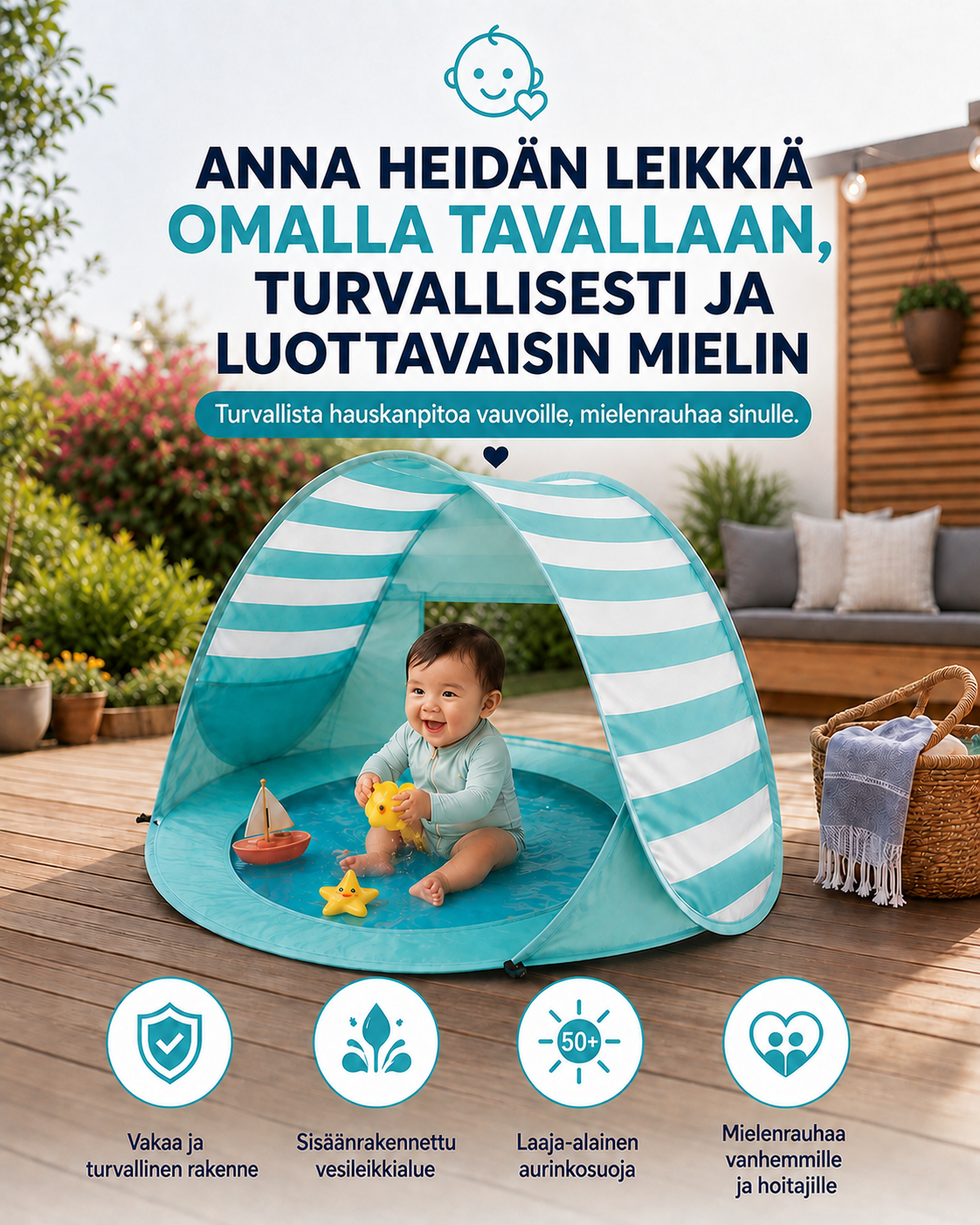 LittleShore Baby - Pop-Up-Rantateltta Ja Polskutteluallas