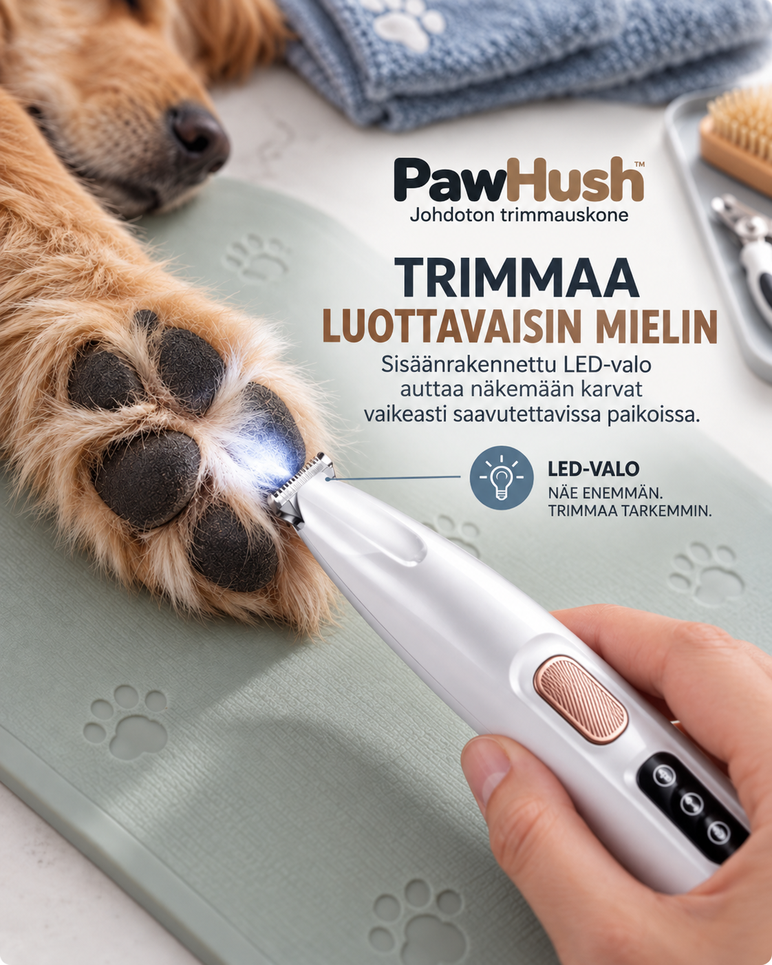 PawHush – Johdoton Trimmauskone
