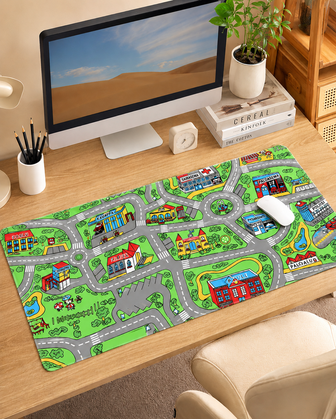 Playtown Retro Road Map Desk Mat
