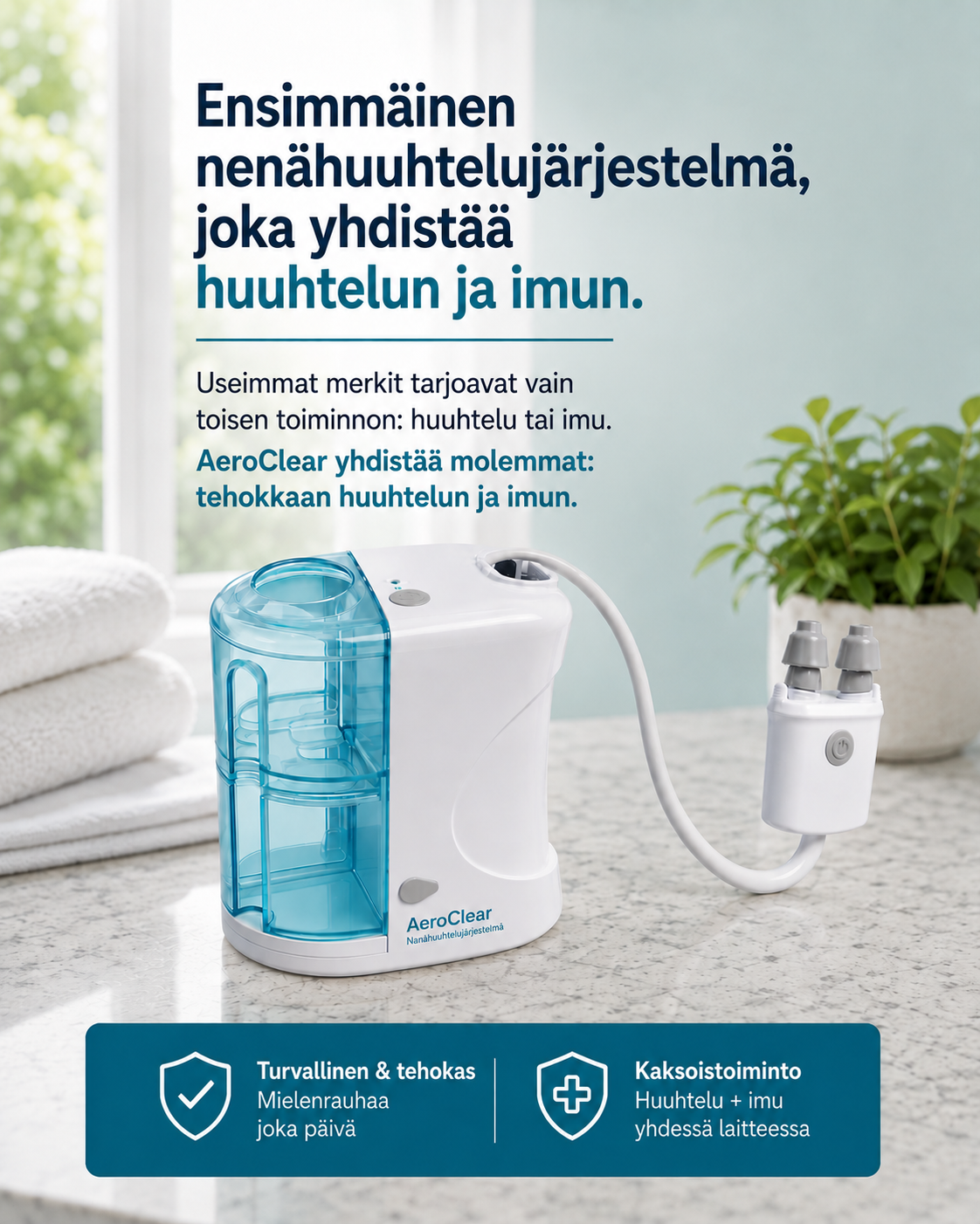 AeroClear-nenähuuhtelujärjestelmä