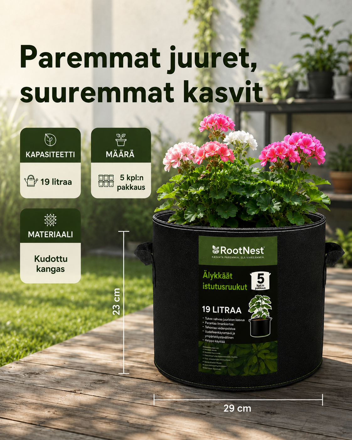 RootNest Fabric Grow Bags