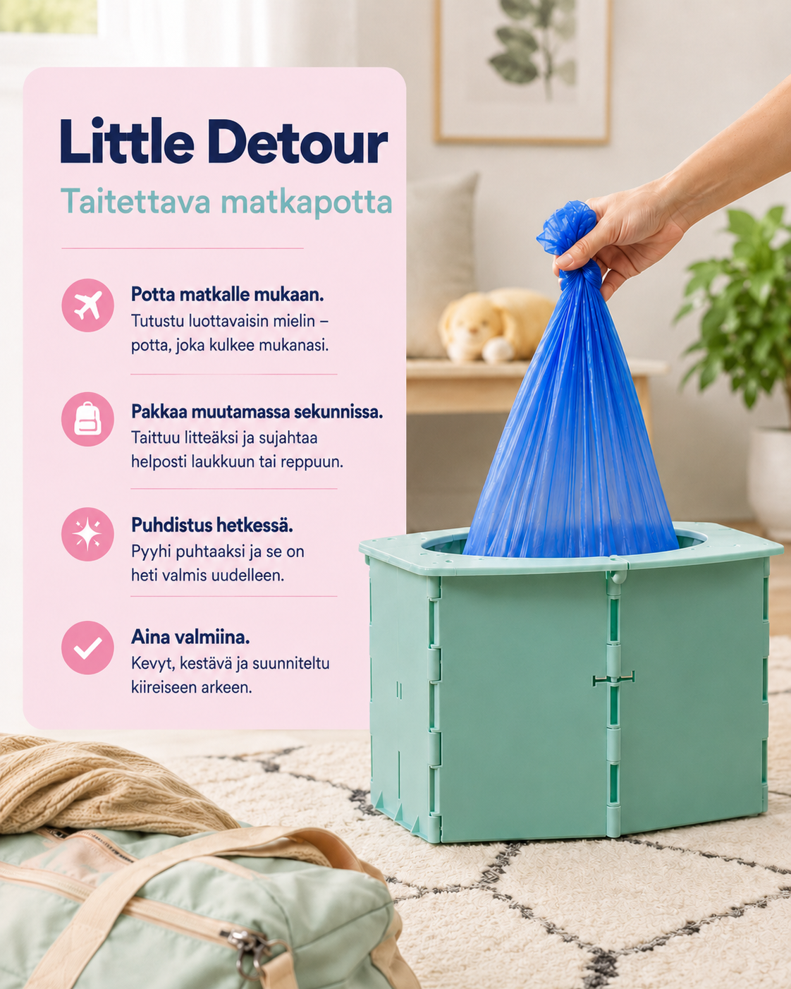 Little Detour – litteäksi taittuva matkapotta