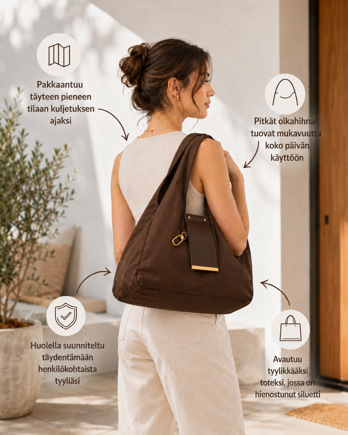 Chelsea Fold -laukku ja charm-koriste
