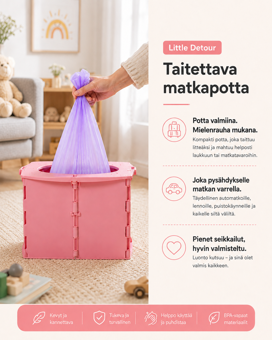 Little Detour – litteäksi taittuva matkapotta