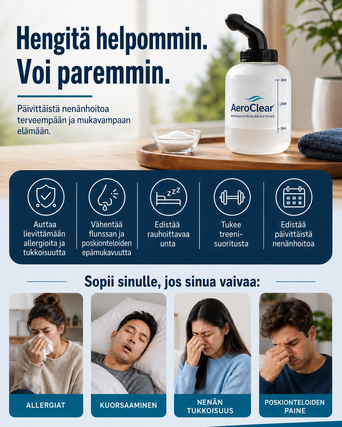 AeroClear-nenähuuhtelujärjestelmä
