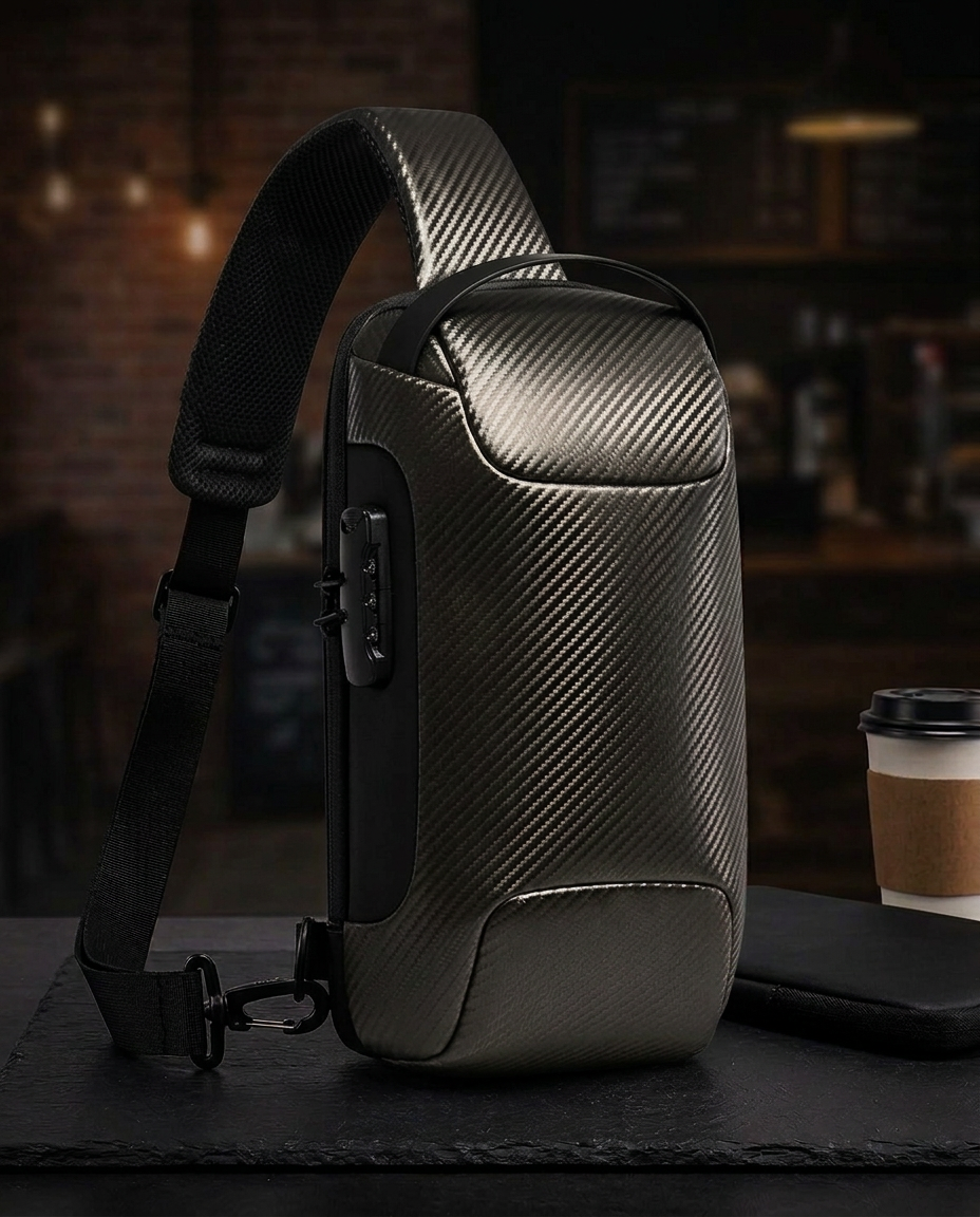 Varkaudenesto-crossbody-laukku USB-latauksella