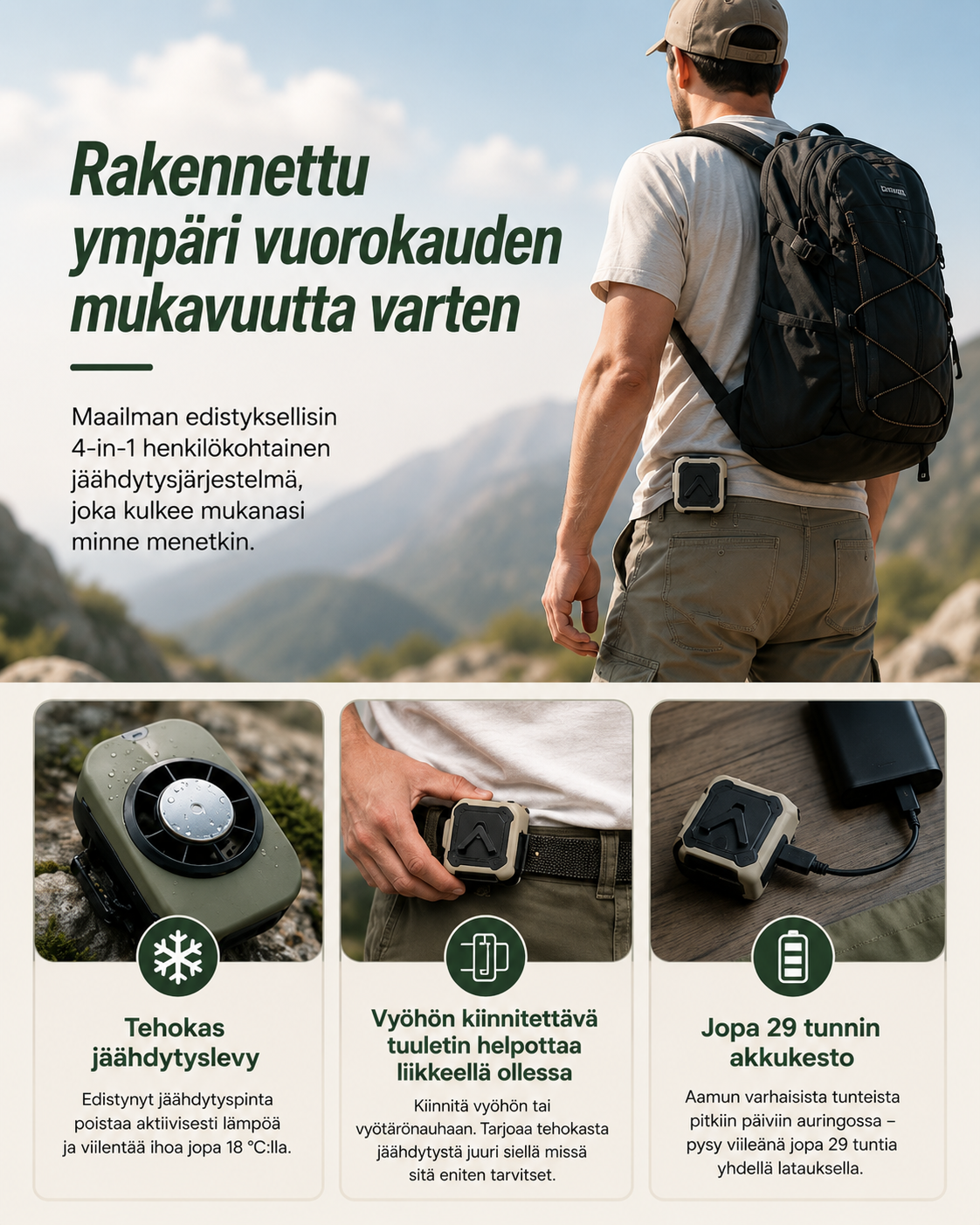 PolarClip Henkilökohtainen viilennysjärjestelmä