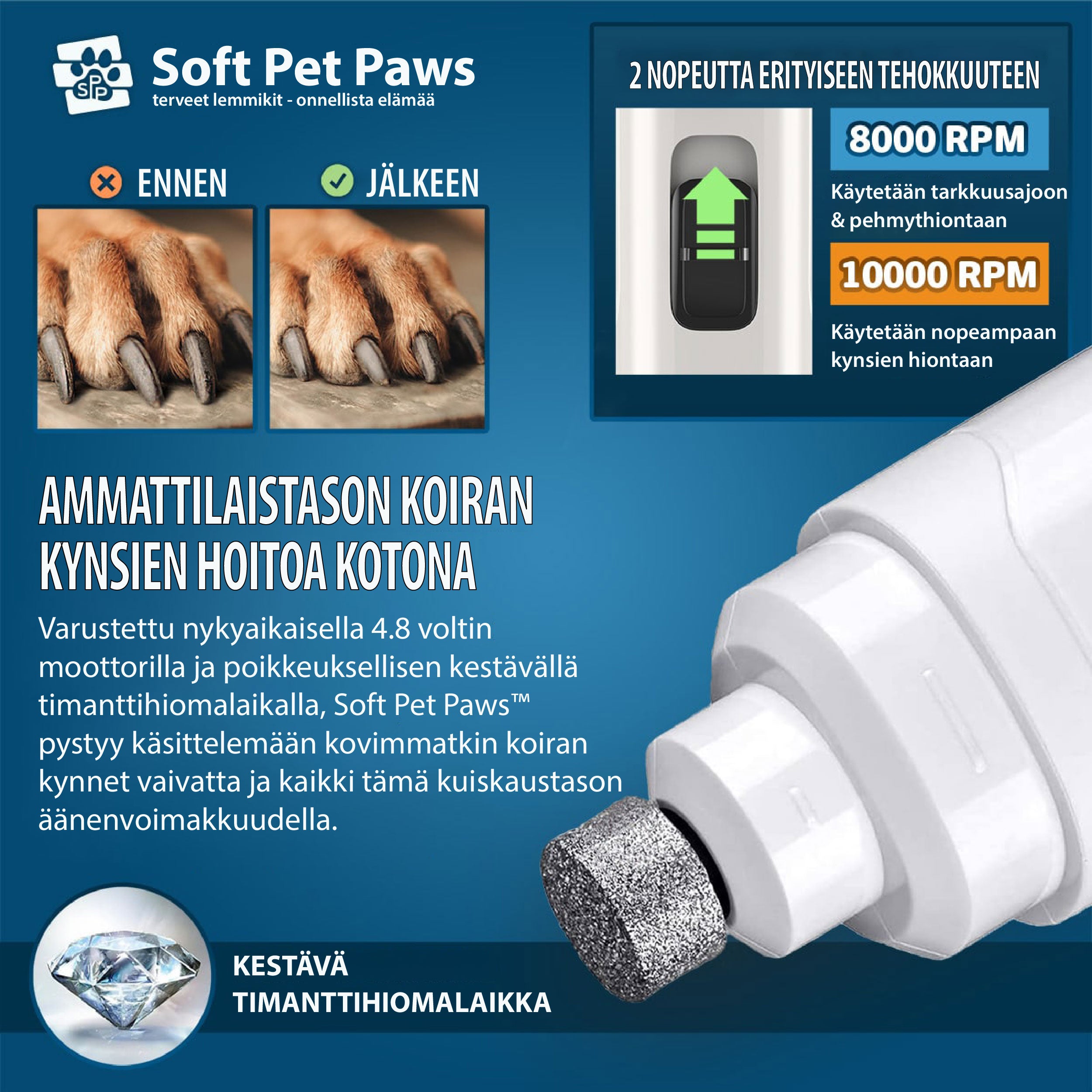 #Soft Pet Paws™ v2 - Parannettu ammattilaistason koiran kynsien hiomalaite