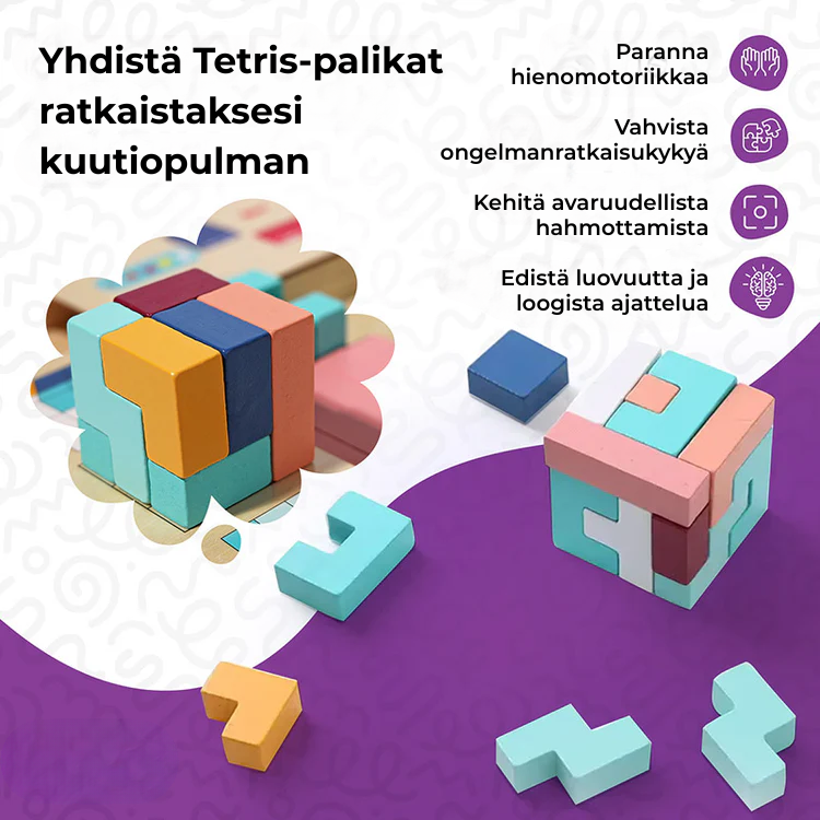 Montessori Tetris puusta