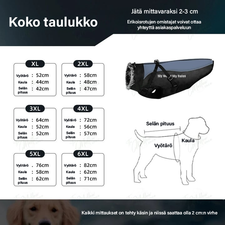 Heijastava Koiran Lämmin Takki