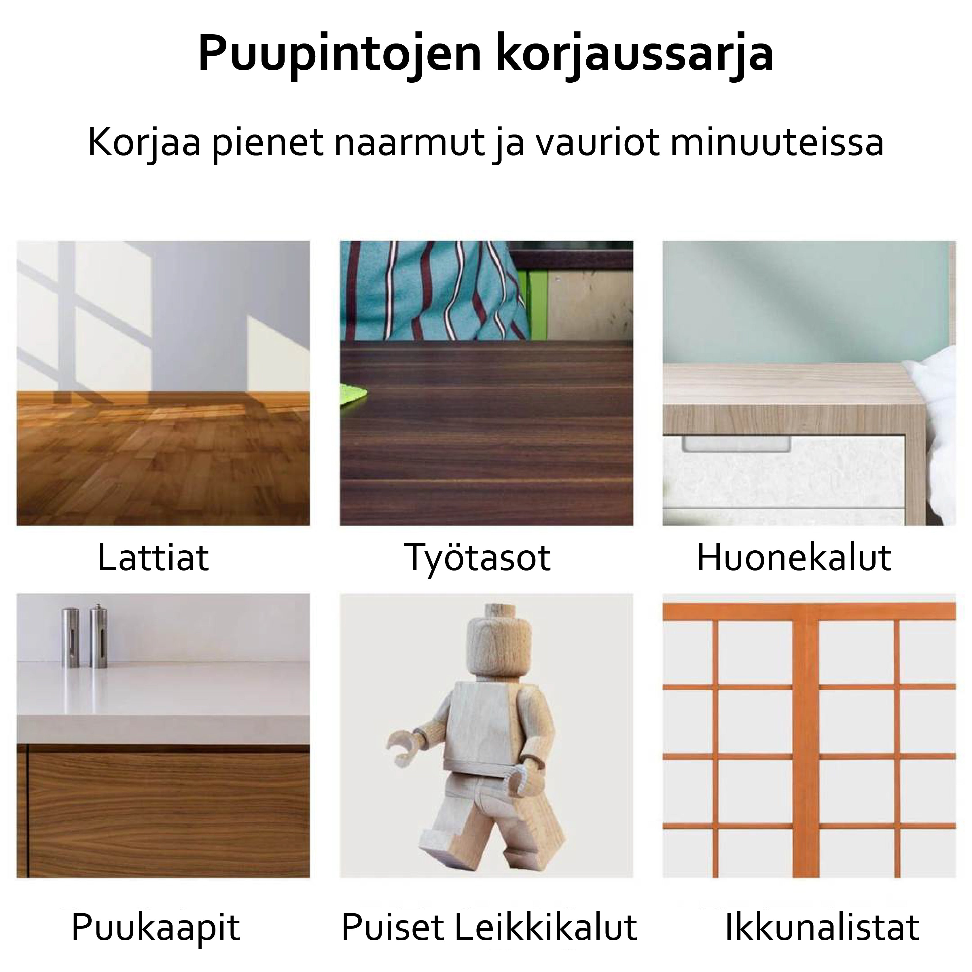 Puun Korjaussarja – Helppo ja Monipuolinen Vahakorjaus Lattioille ja Huonekaluille