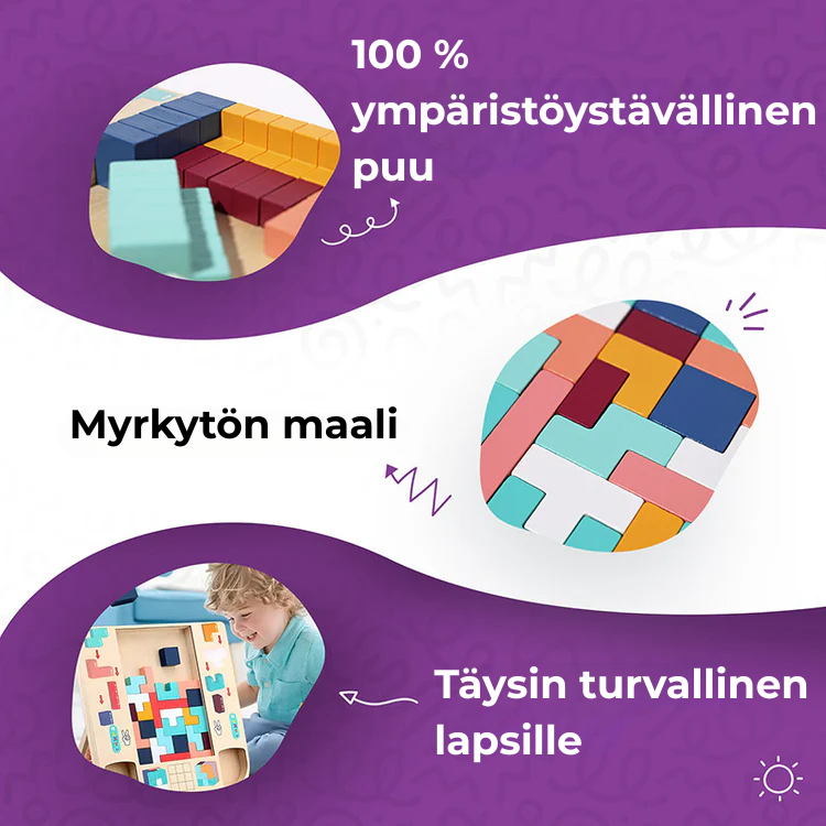 Montessori Tetris puusta