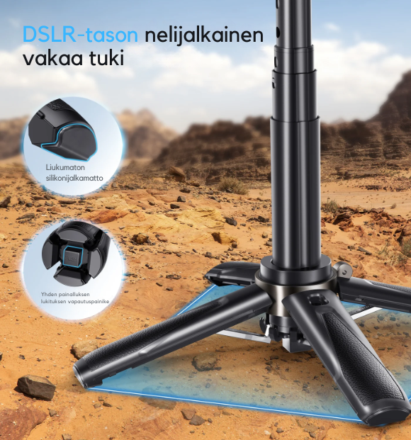 UniStiq™ |  Kannettava monitoiminen selfiekeppi
