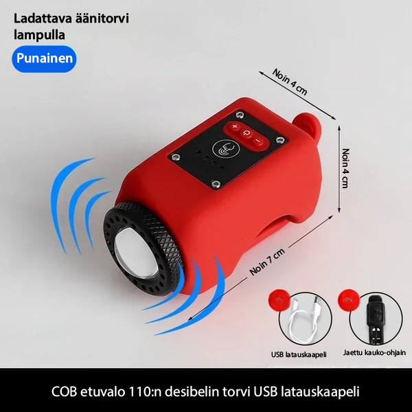 VeloShield 110: Pyörän kaiken sään äänitorvi ja valo