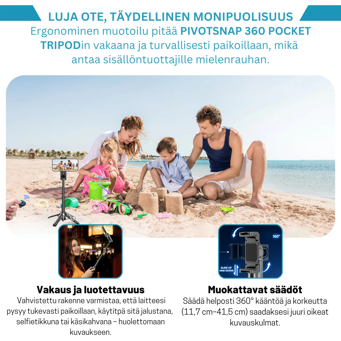 PivotSnap 360 Taskukolmijalka