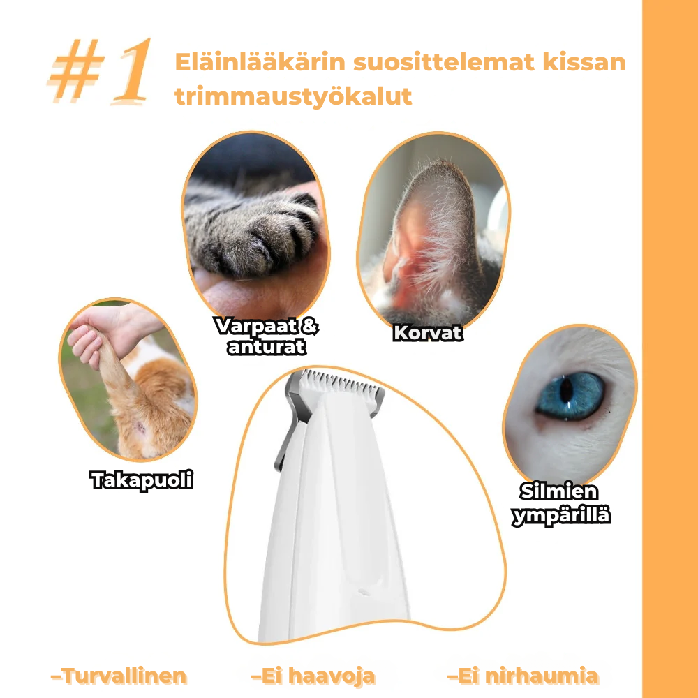 FurWhisper™ | Hiljainen Trimmeri Kissan Turkinhoitoon