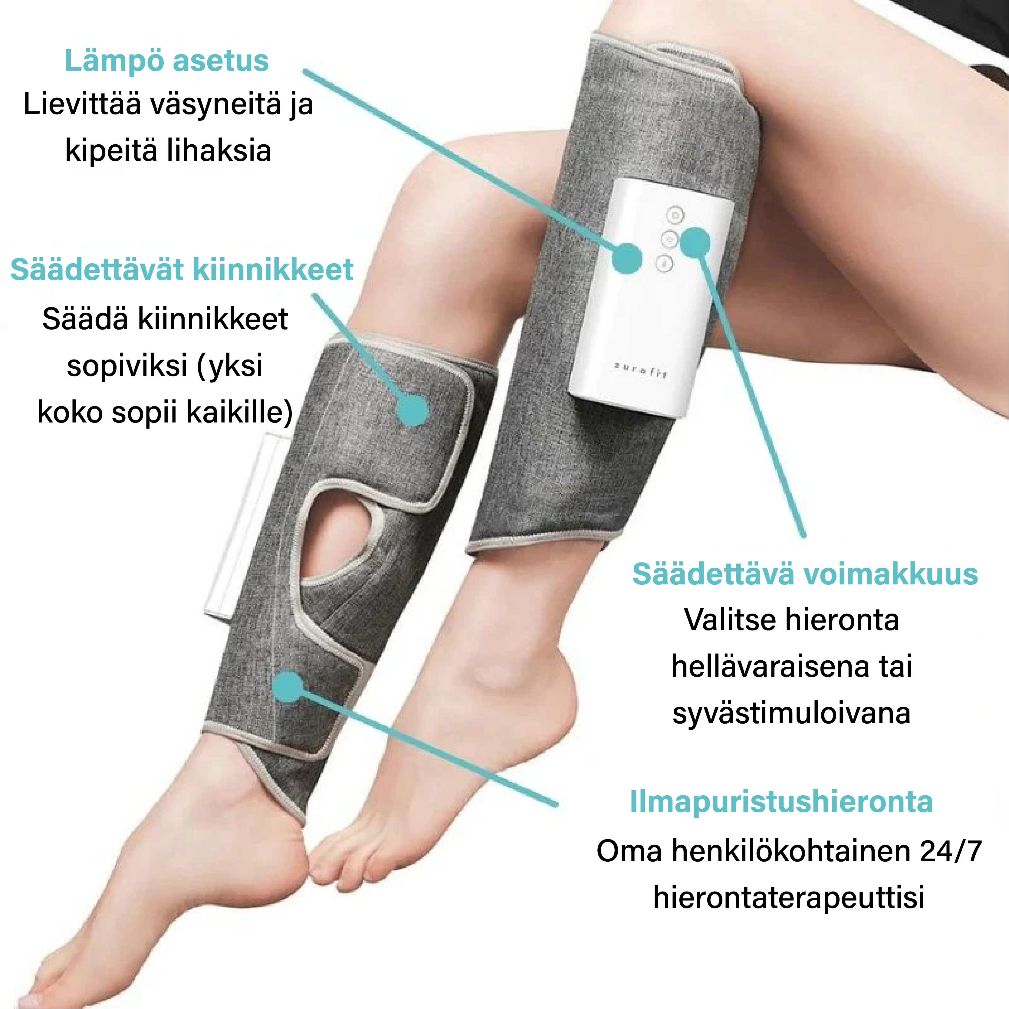 #Zurafit™ Lämmitetty Jalkahierontalaite (1 x pari)