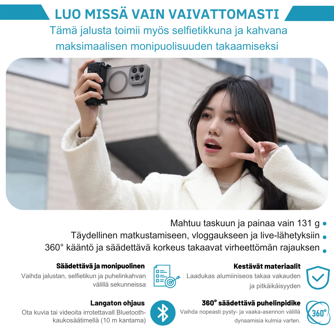 PivotSnap 360 Taskukolmijalka