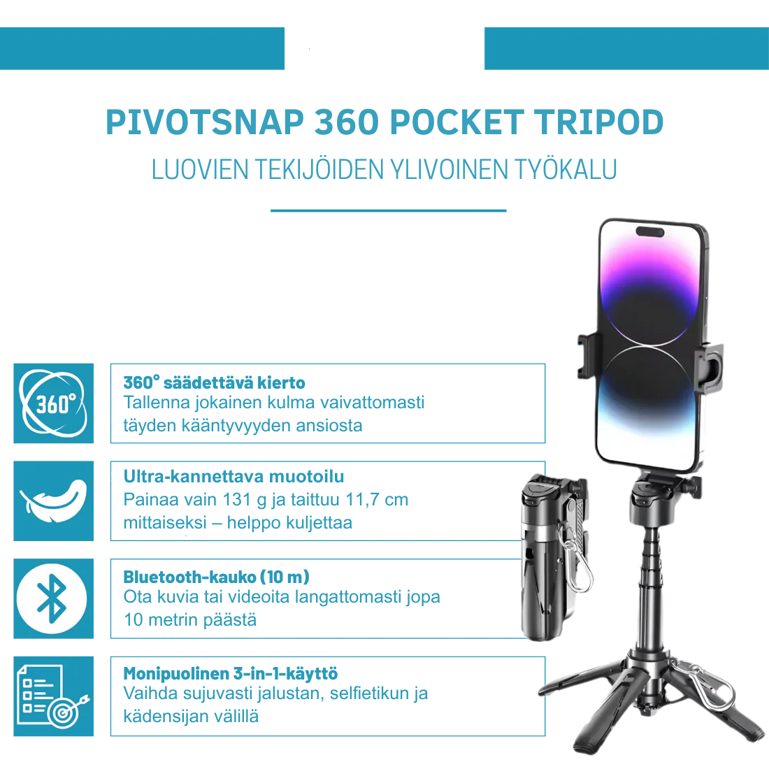 PivotSnap 360 Taskukolmijalka