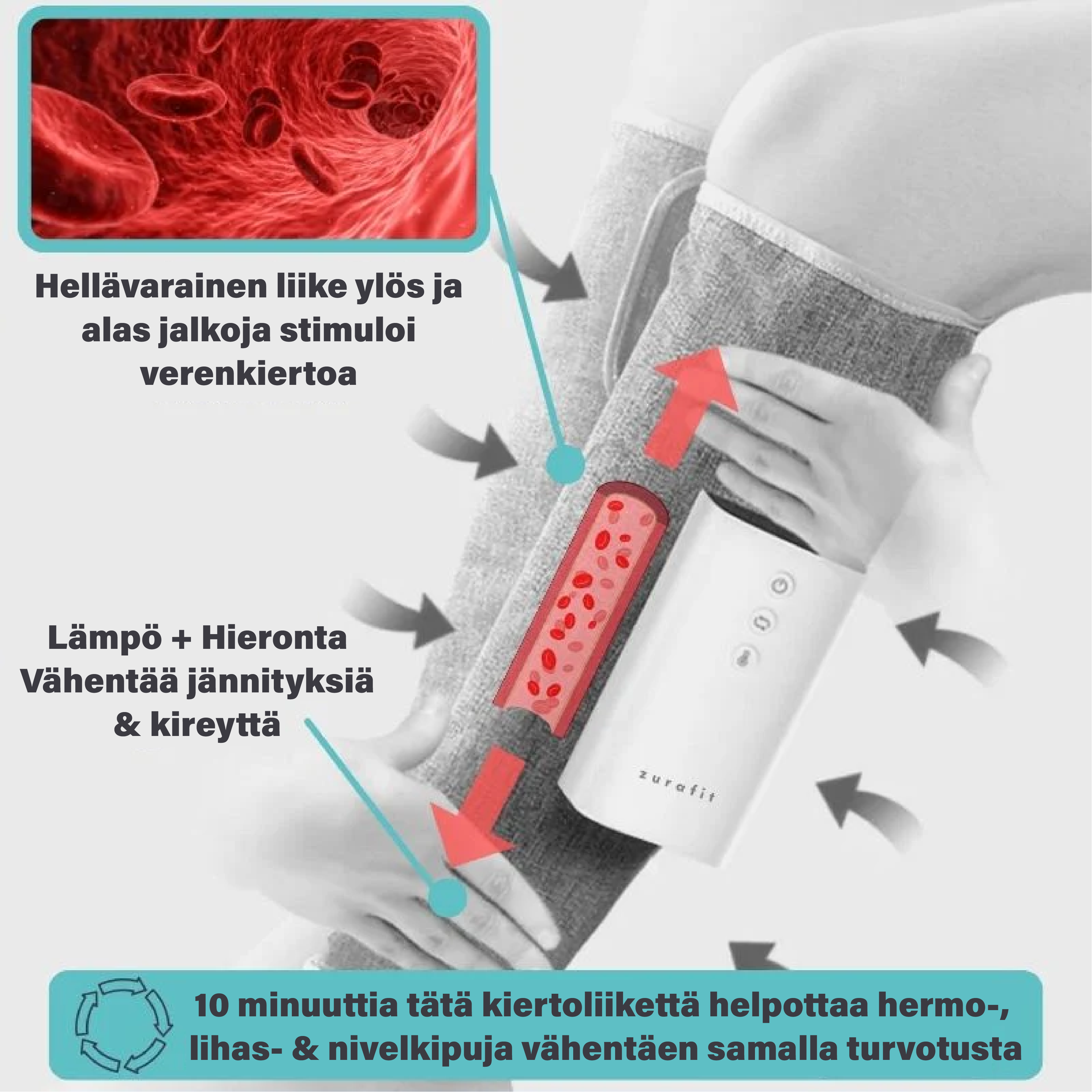 #Zurafit™ Lämmitetty Jalkahierontalaite (1 x pari)