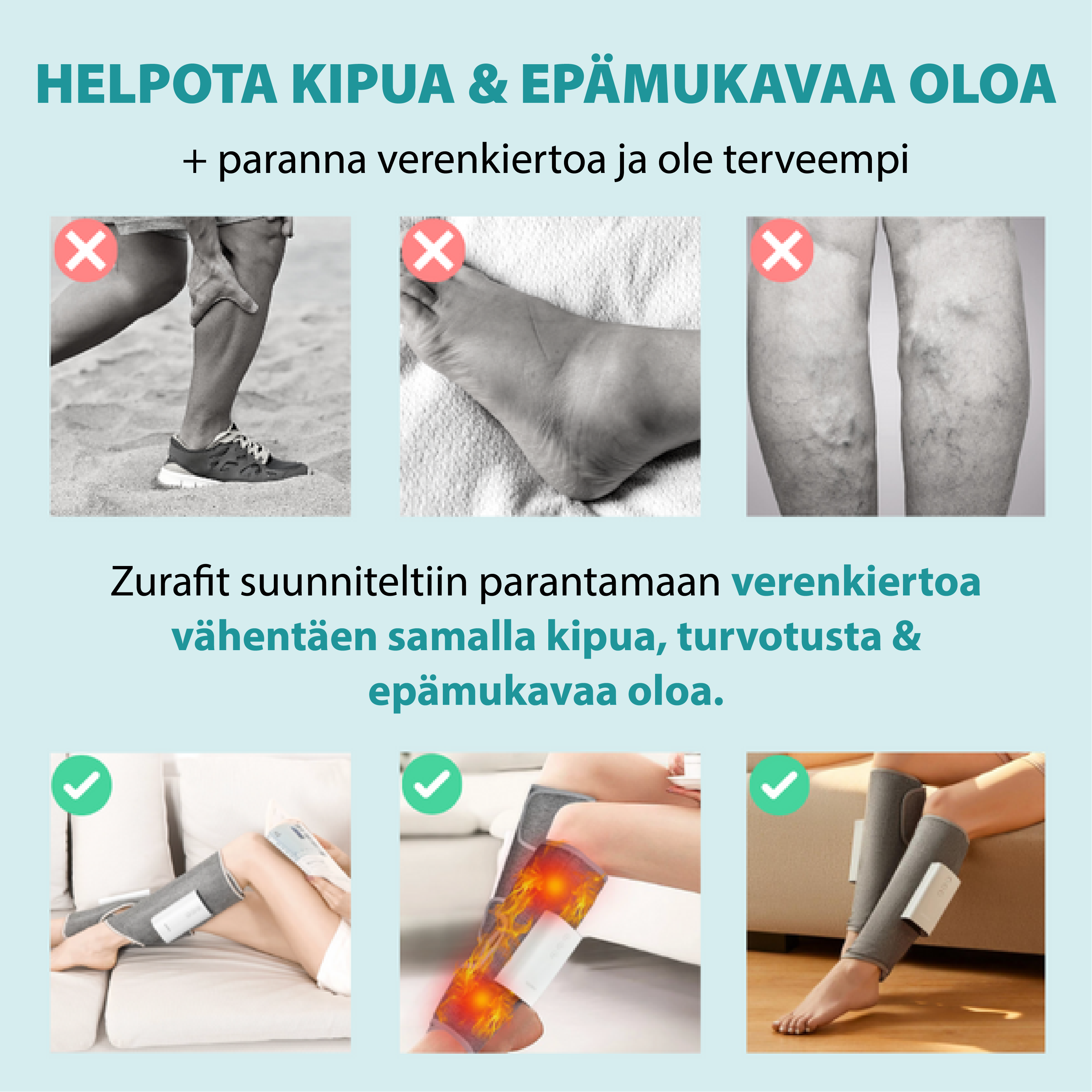 #Zurafit™ Lämmitetty Jalkahierontalaite (1 x pari)