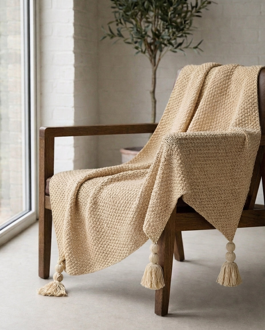Villainen neulehuopa tupsuin | Nordic Warmth