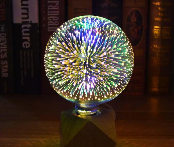 3D LED Koristeellinen Lamppu – Hopeapinnoitettu Lasi, E27, 6.3 Tuumaa