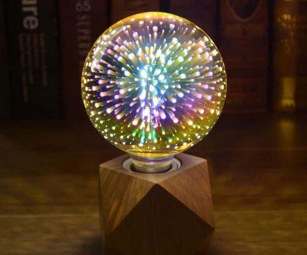 3D LED Koristeellinen Lamppu – Hopeapinnoitettu Lasi, E27, 6.3 Tuumaa