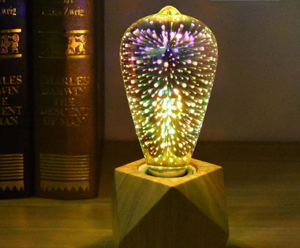 3D LED Koristeellinen Lamppu – Hopeapinnoitettu Lasi, E27, 6.3 Tuumaa