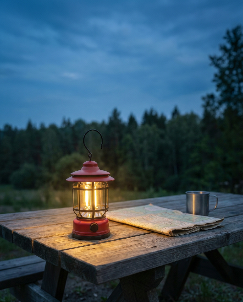 Retro Retkeilylyhty | Himmennettävä LED – USB-C & Paristo