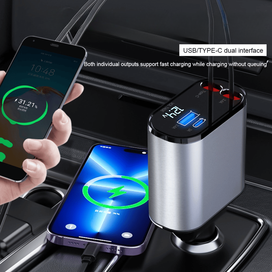 Pikalaiteautolaturi – Nopea lataus iPhonelle, Xiaomille, Huaweille, Samsungille ja muille