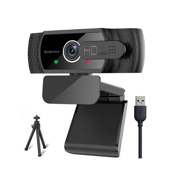 Gadgetplace Full HD 1080P Verkkokamera – Plug & Play, Sisäänrakennettu Melunvaimennusmikrofoni, 90° Laajakulma