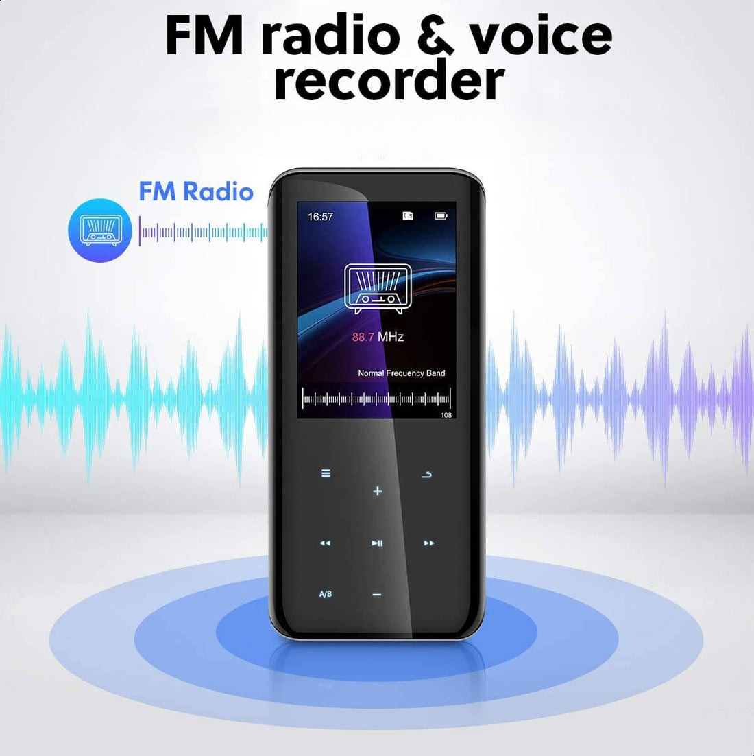 Gadgetplace MP3-soitin 32GB – Bluetooth 5.0, 60H akku, HiFi-ääni, FM-radio
