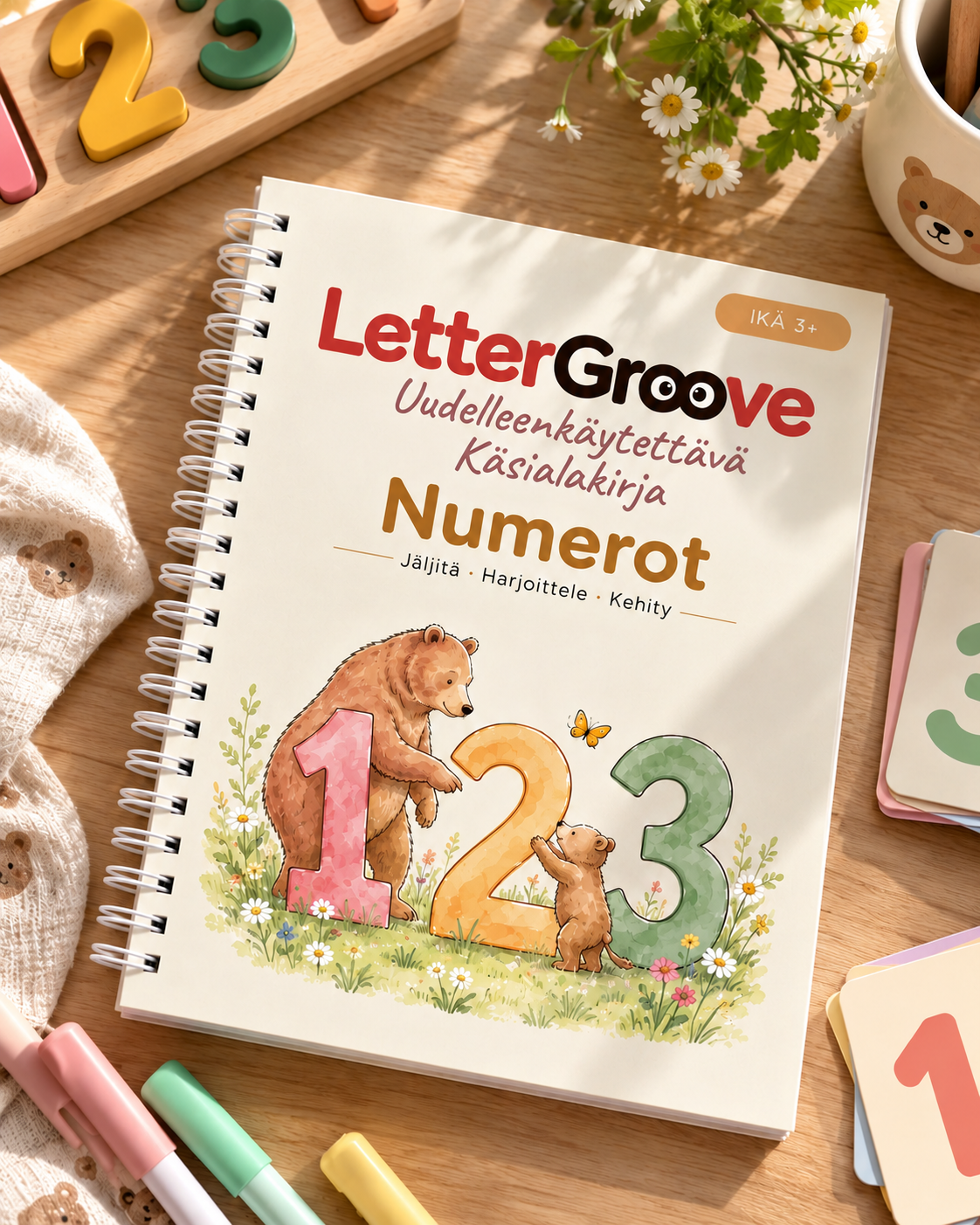 LetterGroove – uudelleenkäytettävä käsialan harjoitussetti