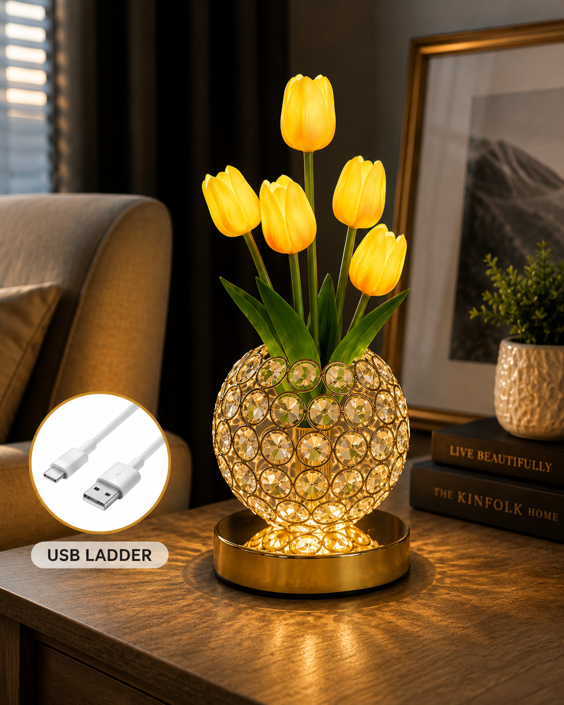 Bloomlux kristallinen tulppaanilamppu