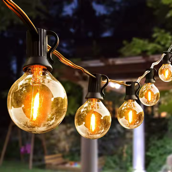 YARDBULBS™ Ulkovalosarja – 25 Lamppua, 7,5 m Johto, Liitettävä ja Vedenkestävä
