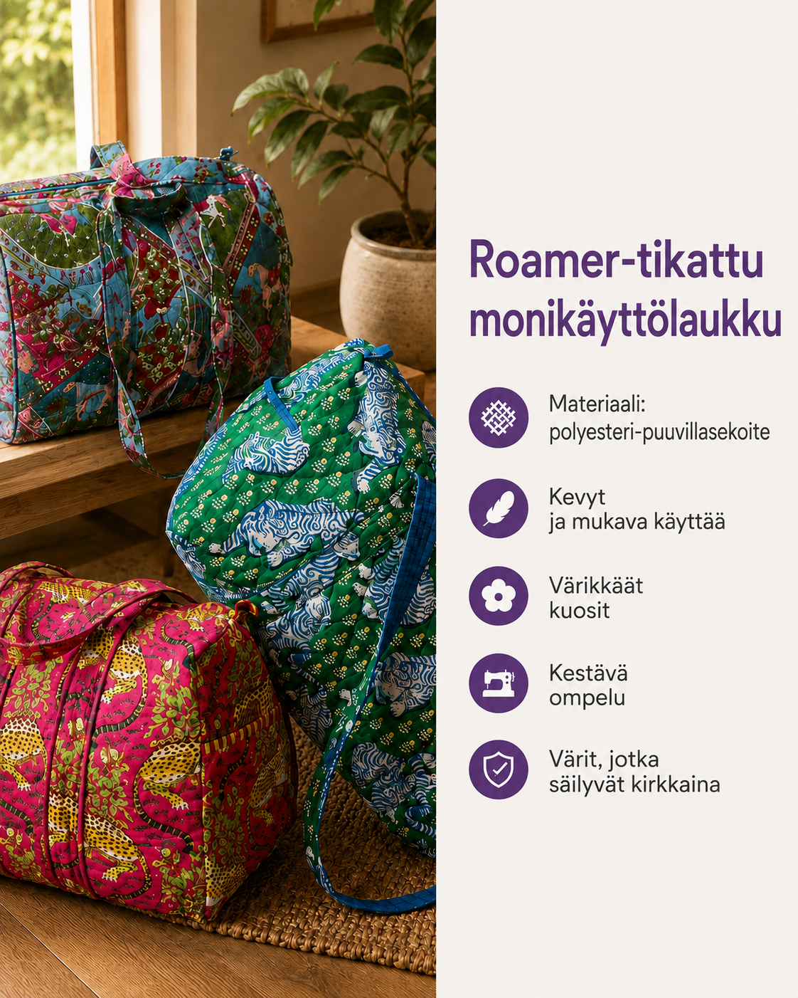 Roamer-tikattu monikäyttölaukku