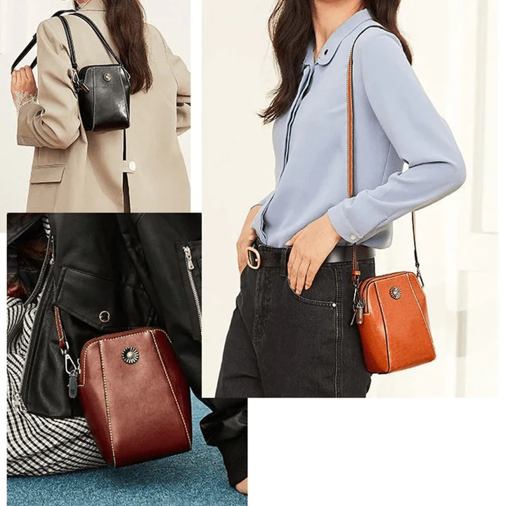 Retro Crossbody Leather Bag™ – Ajaton Tyyli ja Käytännöllisyys Yhdessä