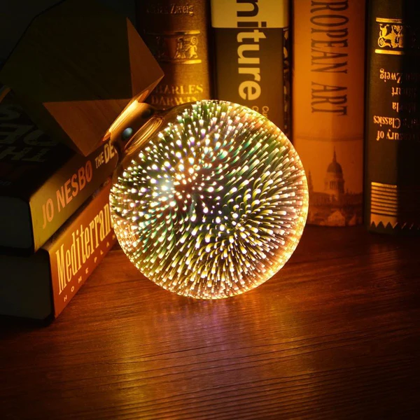 3D LED Koristeellinen Lamppu – Hopeapinnoitettu Lasi, E27, 6.3 Tuumaa